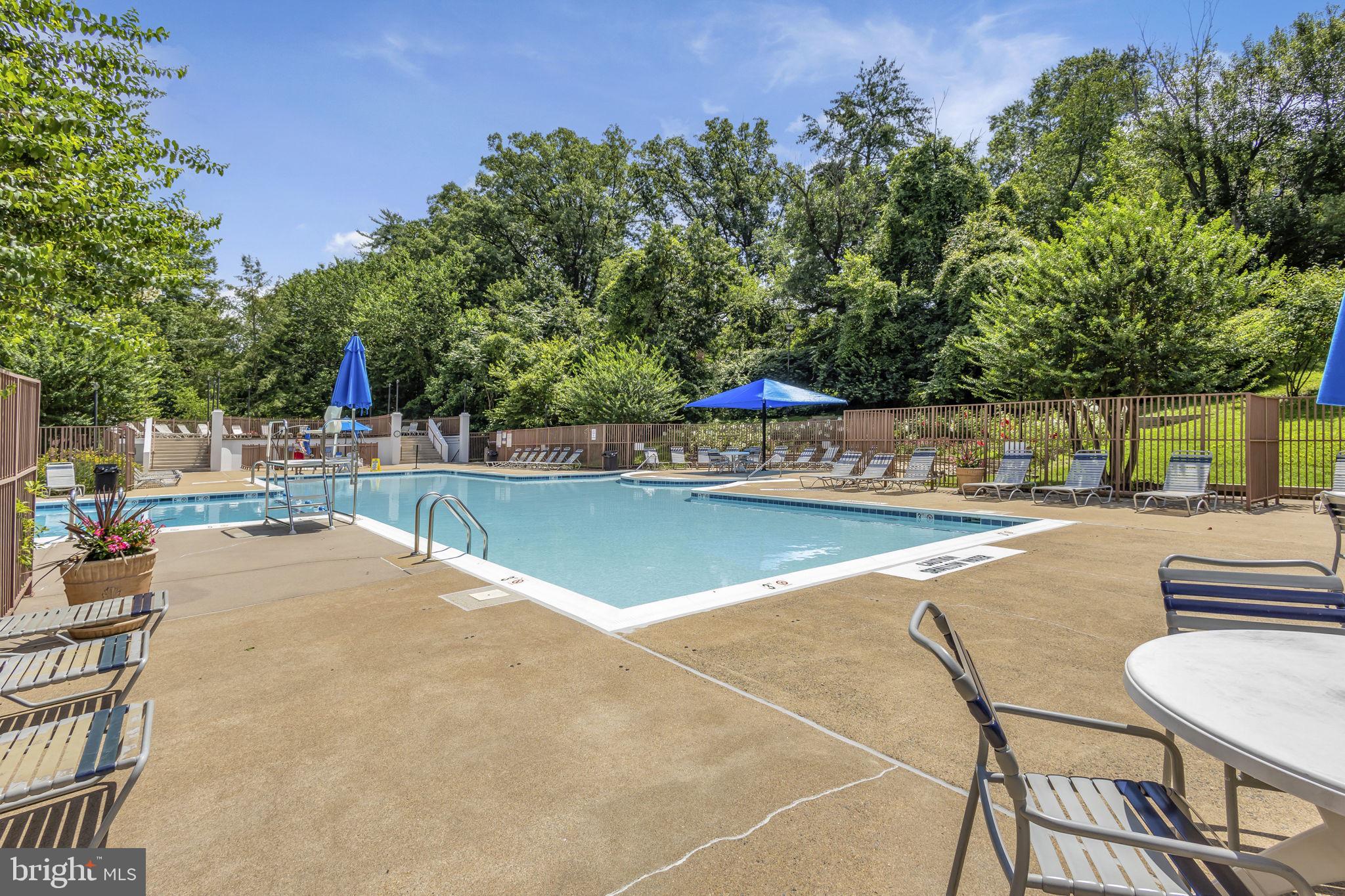 1726 Preston Road Alexandria, VA 22302 - Photo 20 of 27 a view of a swimming pool with a lawn chairs under an umbrella