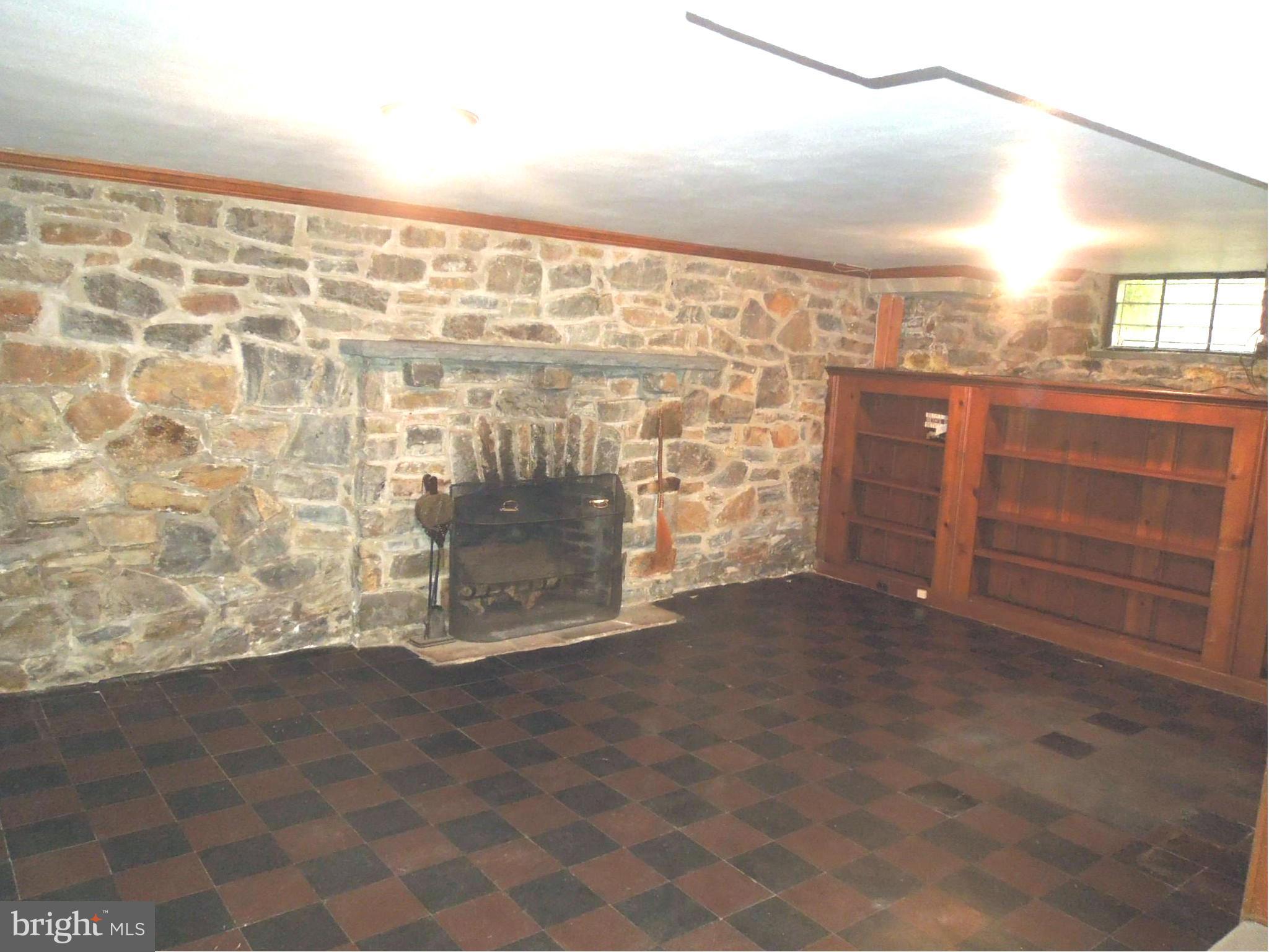 5504 Kemper Road Baltimore, MD 21210 - Photo 27 of 29 Classic Rec Room with Stone Fireplace