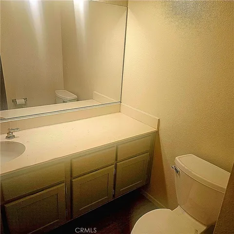 an empty room with a workbench