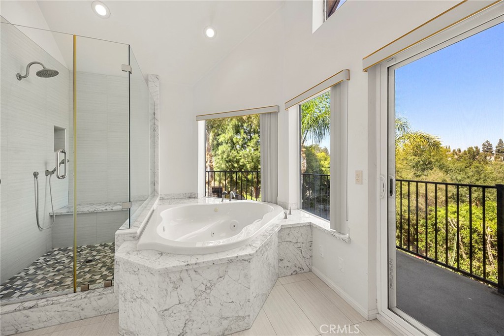 1730 Rocky Road Fullerton, CA 92831 - Photo 46 of 75 En-suite bathroom 6: Features a jet tub and separate walk-in shower. Private balcony with scenic views.