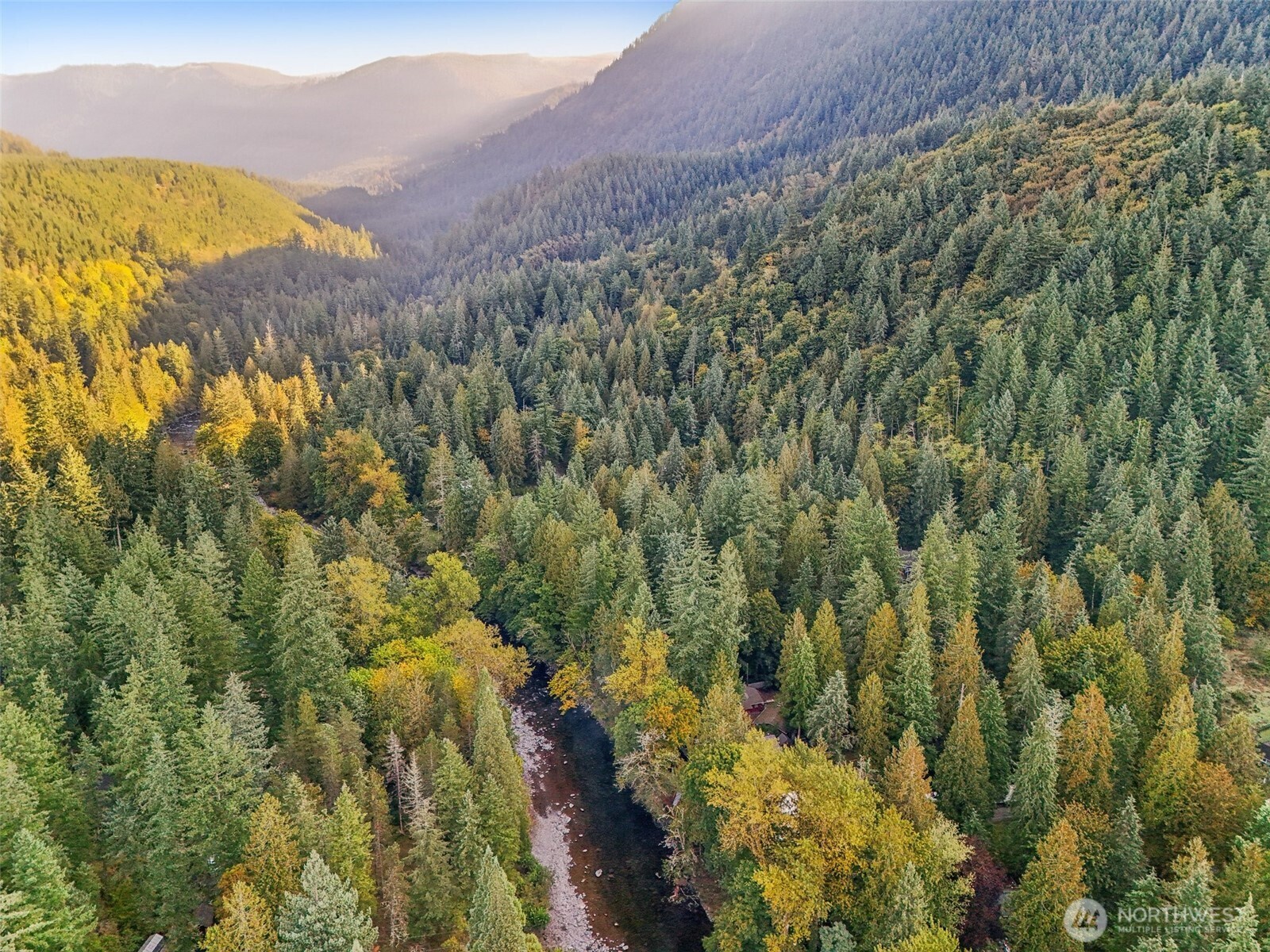 7346 Moon Valley Road Southeast North Bend, WA 98045 - Photo 7 of 14 a view of a forest with mountains in the background