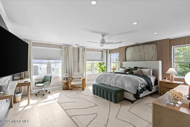 a room with a bed and a window