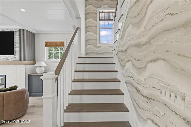 a view of a hallway with entryway