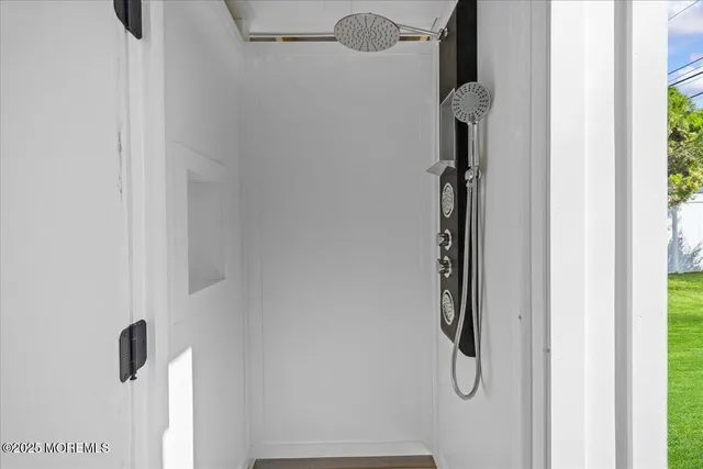 a bathroom with a shower