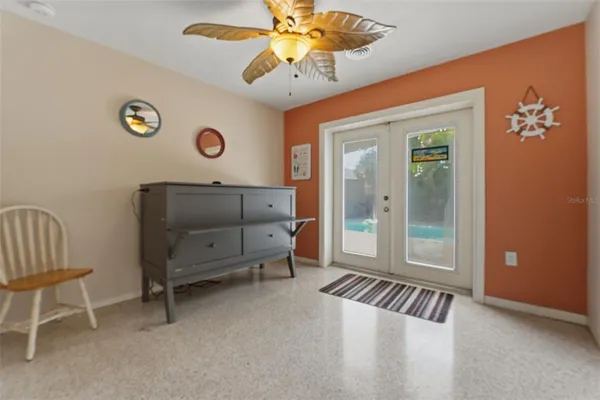 a living room with furniture