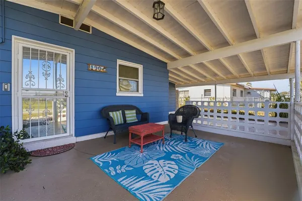 a outdoor living space with furniture