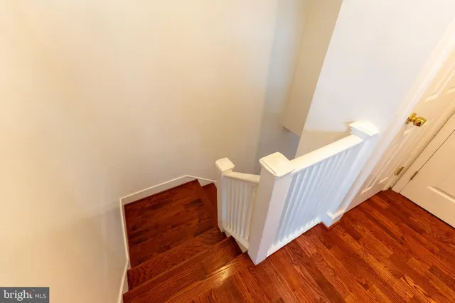 a view of entryway with wooden floor