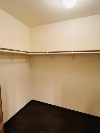 an empty room with a workbench