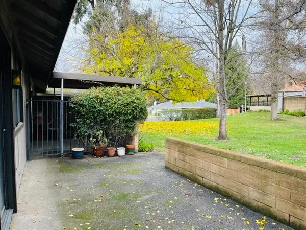 a view of outdoor space with garden