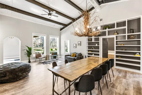 a living room with furniture