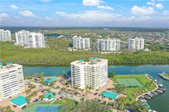 a view of a city with a lake