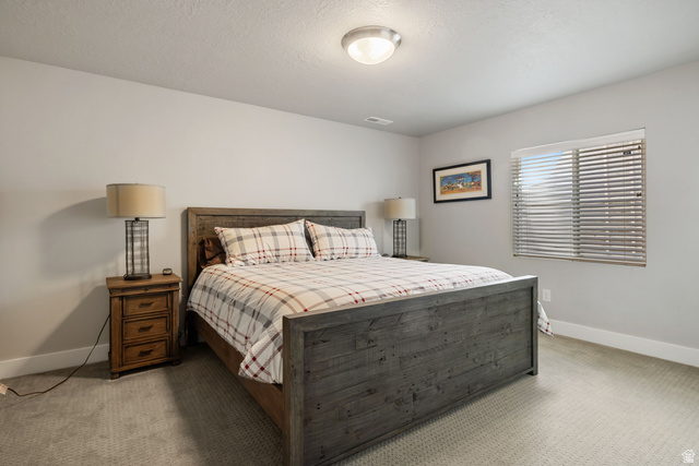 2745 Red Barn Road South Heber City, UT 84032 - Photo 29 of 51 Bedroom featuring light carpet and a textured ceiling