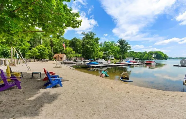 a view of outdoor space with seating