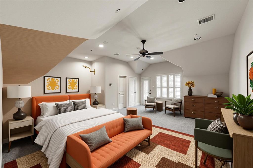 7929 Maddox Road Plano, TX 75024 - Photo 20 of 26 Virtually staged 3rd level as bedroom w living space. Could also be used as office space.