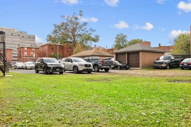 a car parked in front of a house