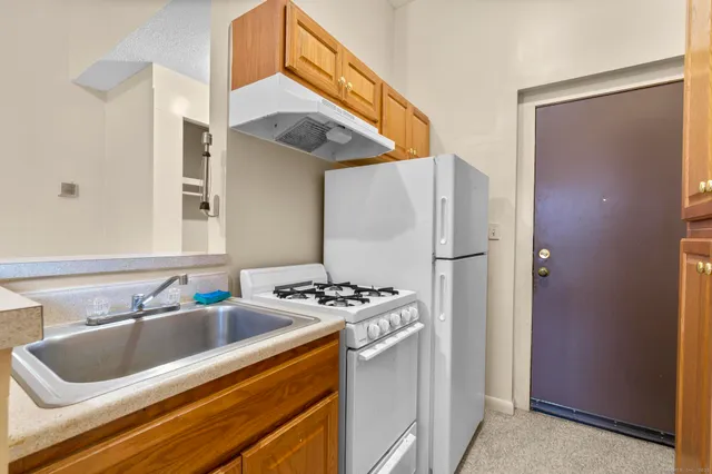 a building with glass door