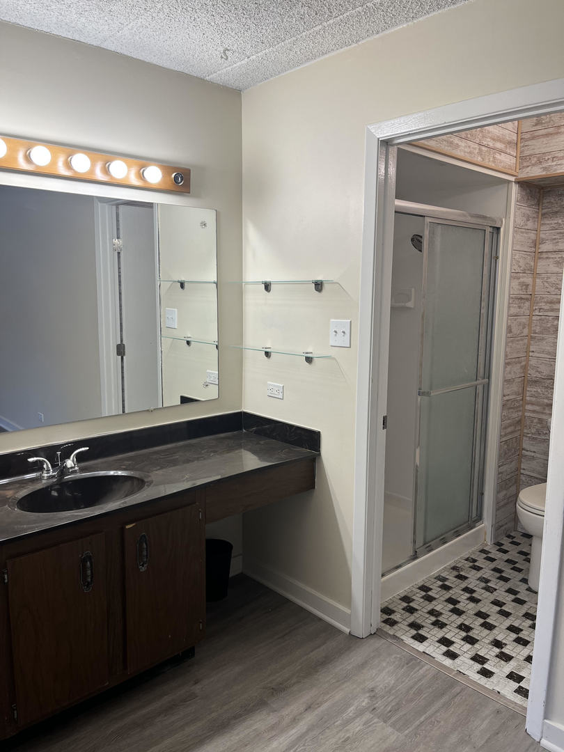 5515 Cromwell Lane, Unit M2 Oak Forest, IL 60452 - Photo 21 of 25 a room with wooden floor and bathroom