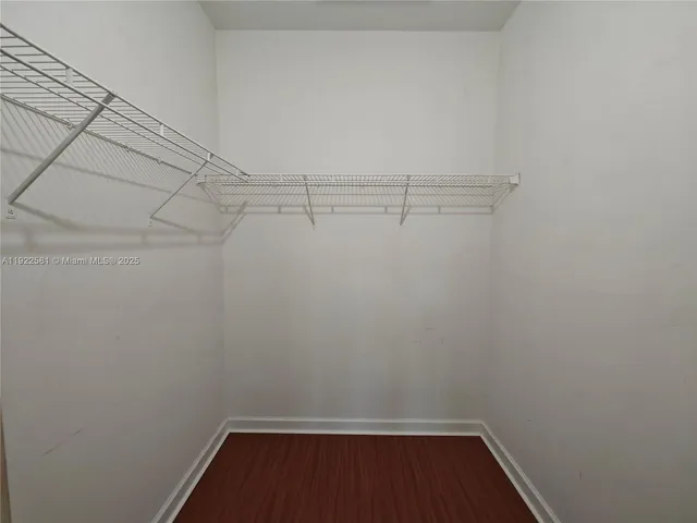 a view of small space with racks on the wall