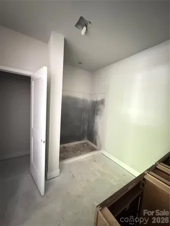 an empty room with closet