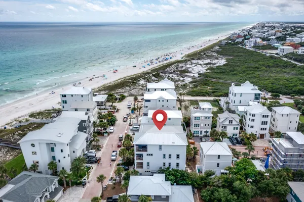 an aerial view of multiple house
