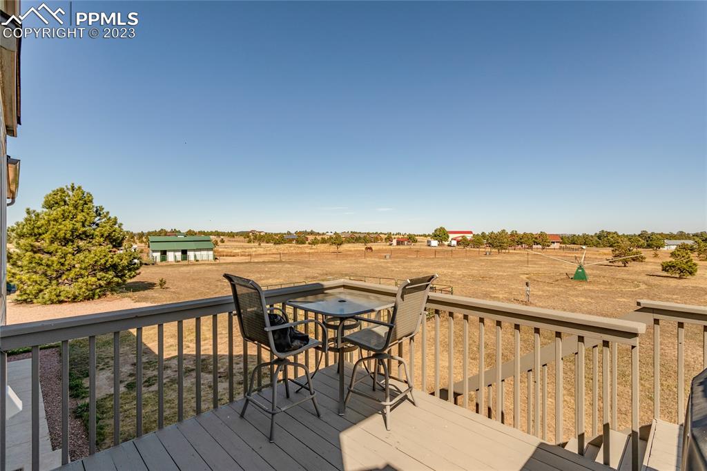 18165 Pinon Park Road Peyton, CO 80831 - Photo 14 of 44 a view of a balcony with an ocean view