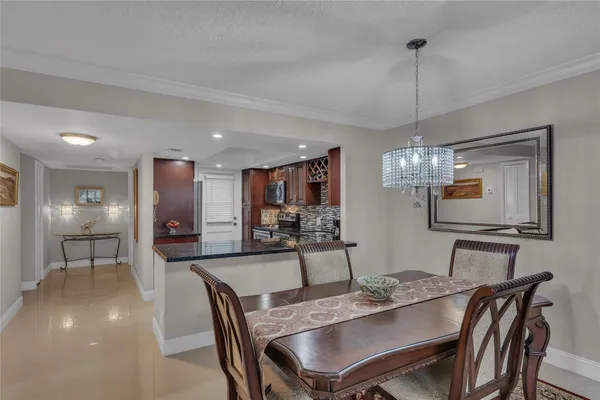 a view of a dining room and livingroom view