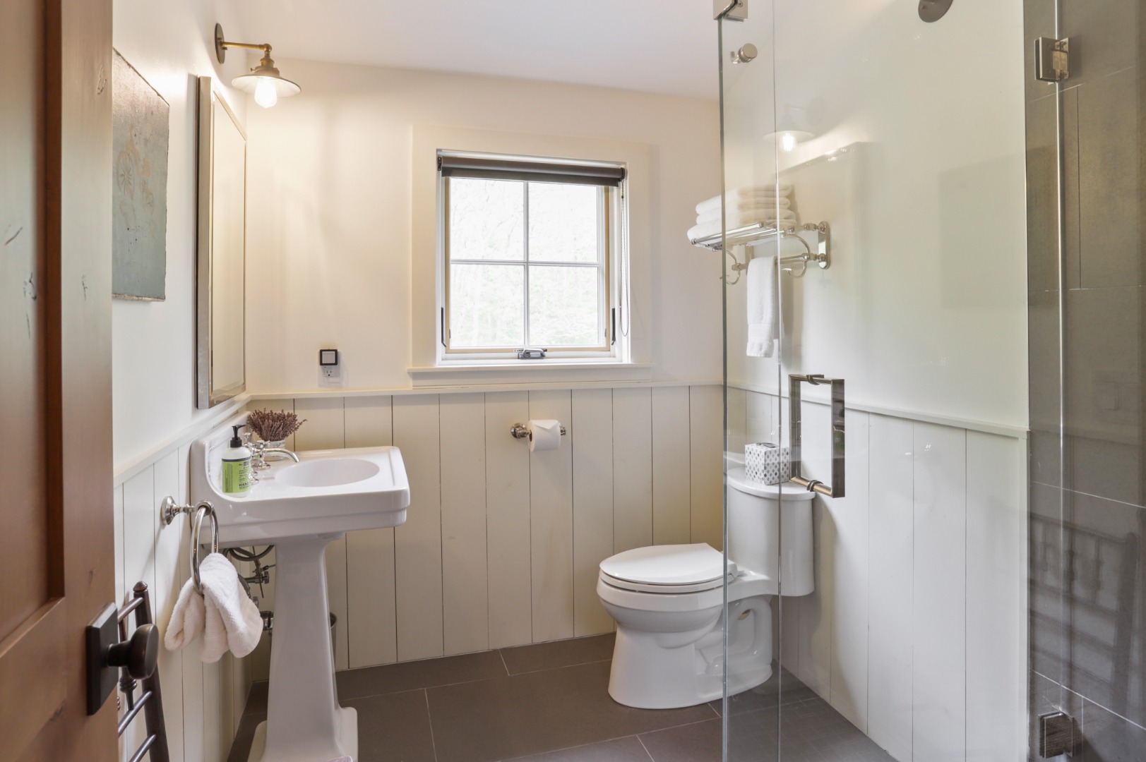 9 Ridge Hill Road Chilmark, MA 02535 - Photo 35 of 48 a bathroom with a sink toilet and shower