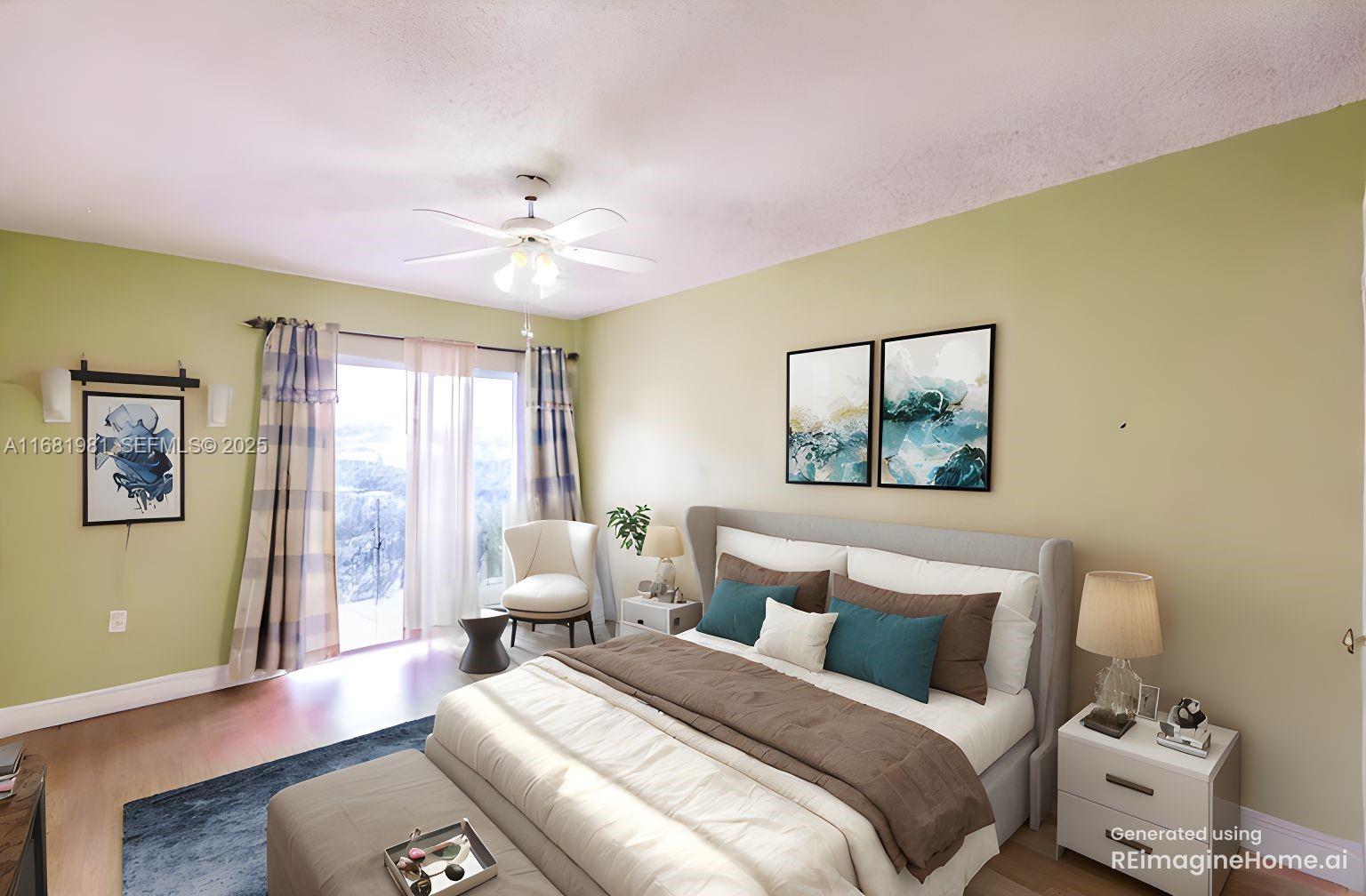 1900 West 54th Street, Unit 213 Hialeah, FL 33012 - Photo 12 of 21 a bedroom with a bed and a painting on the wall