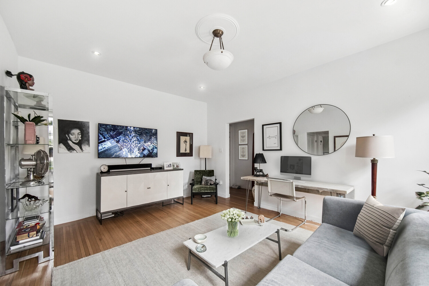 565 West 169th Street, Unit 3A Manhattan, NY 10032 - Photo 3 of 11 a living room with furniture and view of kitchen