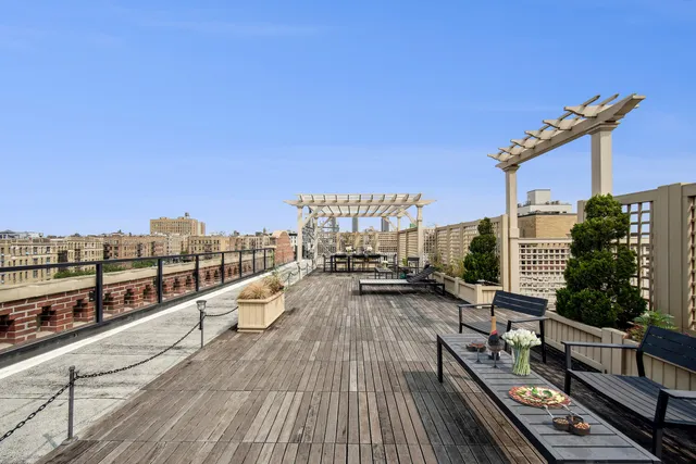 a view of terrace with seating space and wooden floor