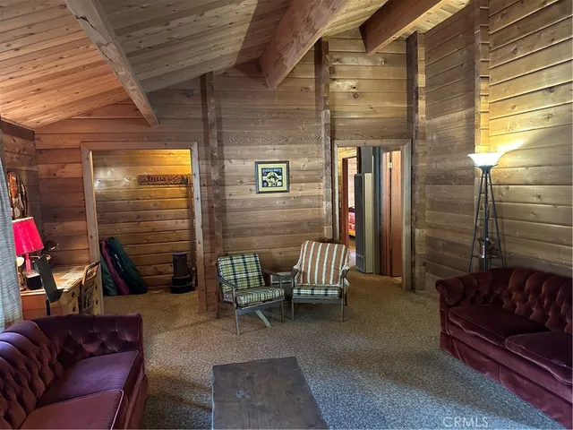 a view of a patio with couches and a potted plant