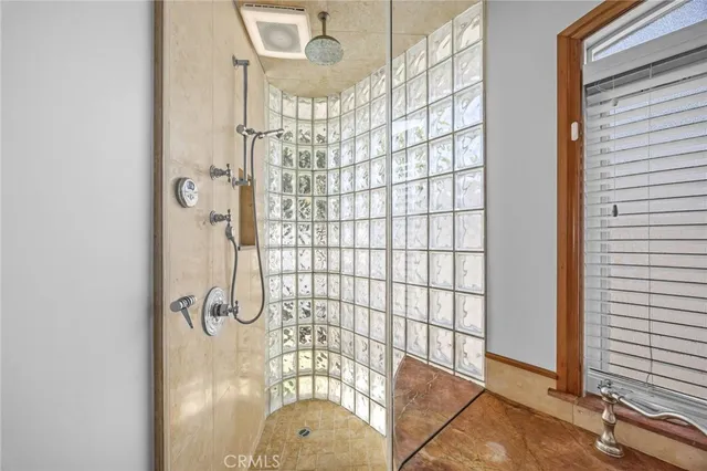 a bathroom with a shower