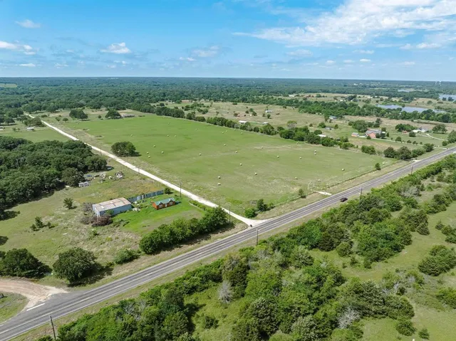 a view of a lush green field