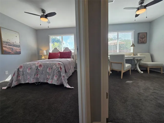 a view of a garage with storage