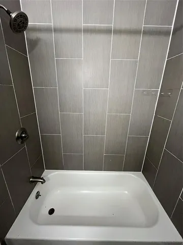 a bathroom with a tub