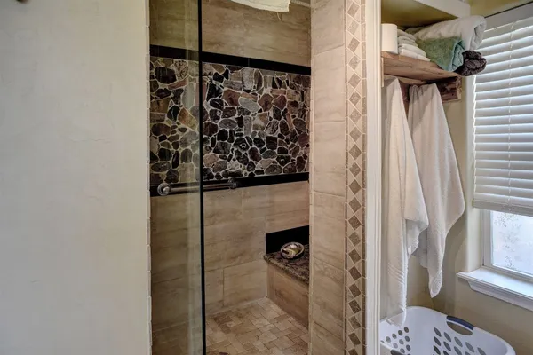 a bathroom with a shower