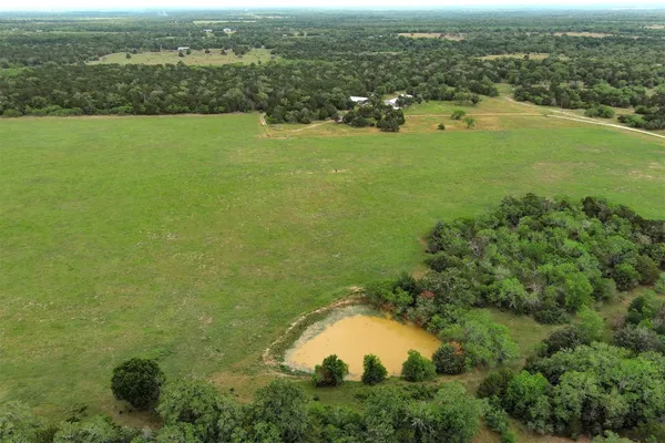 a view of a lake with a city