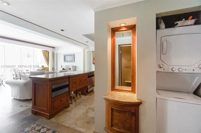 a view of living room and fireplace