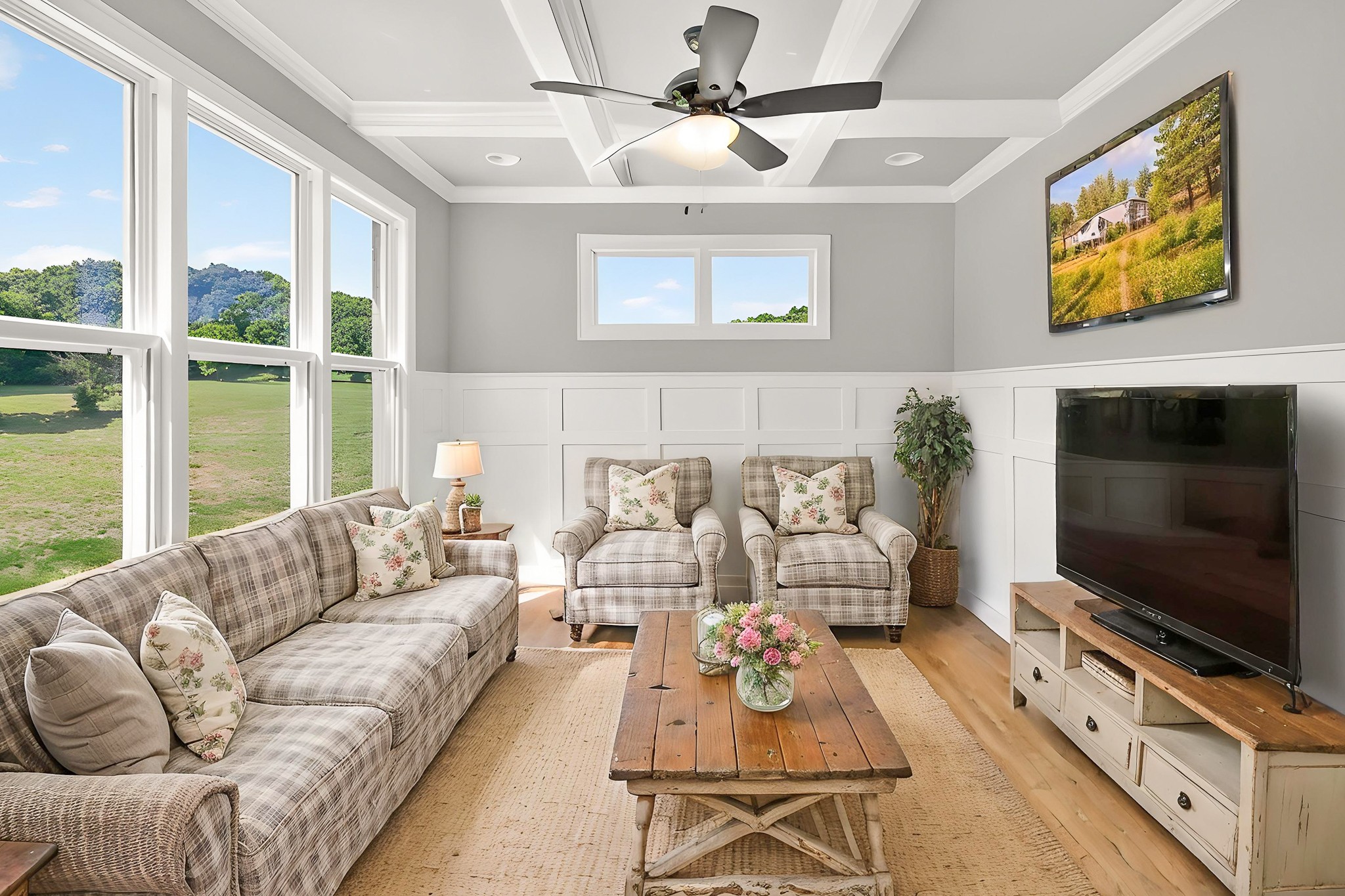1176 Iron Bridge Road Columbia, TN 38401 - Photo 19 of 53 a living room with furniture flat screen tv and a large window