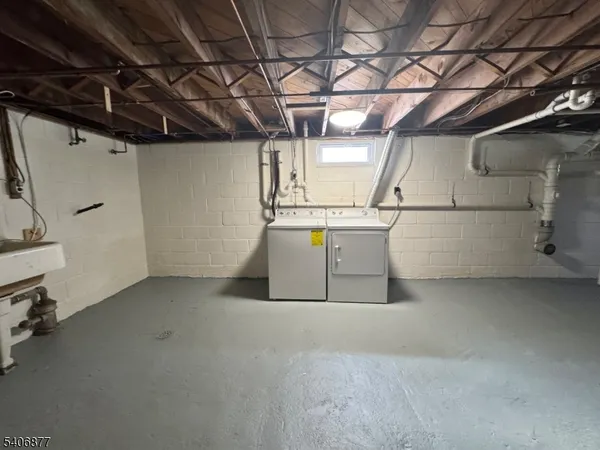 a view of a garage with furniture