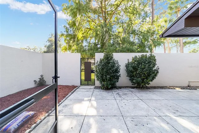 a view of a backyard