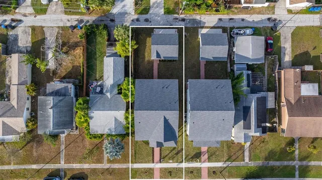 an aerial view of multiple house