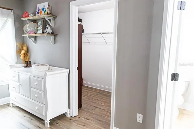 a storage room with washer and dryer