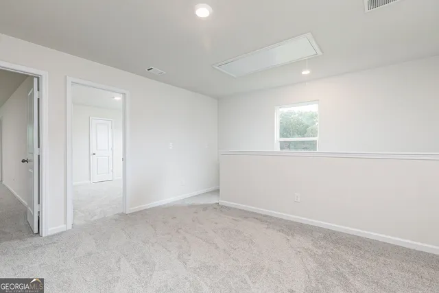 an empty room with a window