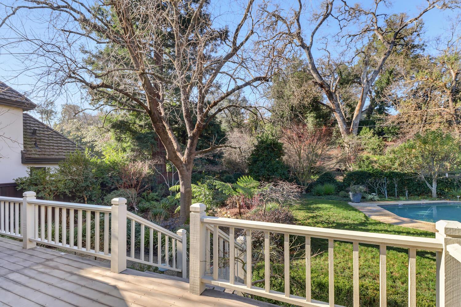 1749 Haggin Grove Way Carmichael, CA 95608 - Photo 82 of 99 a view of a wooden deck and a forest