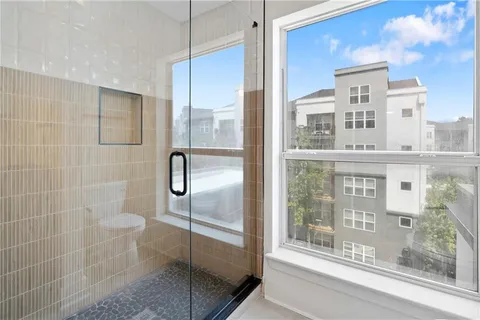 a bathroom with a shower