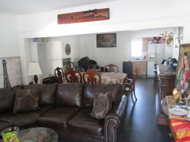 a living room with furniture