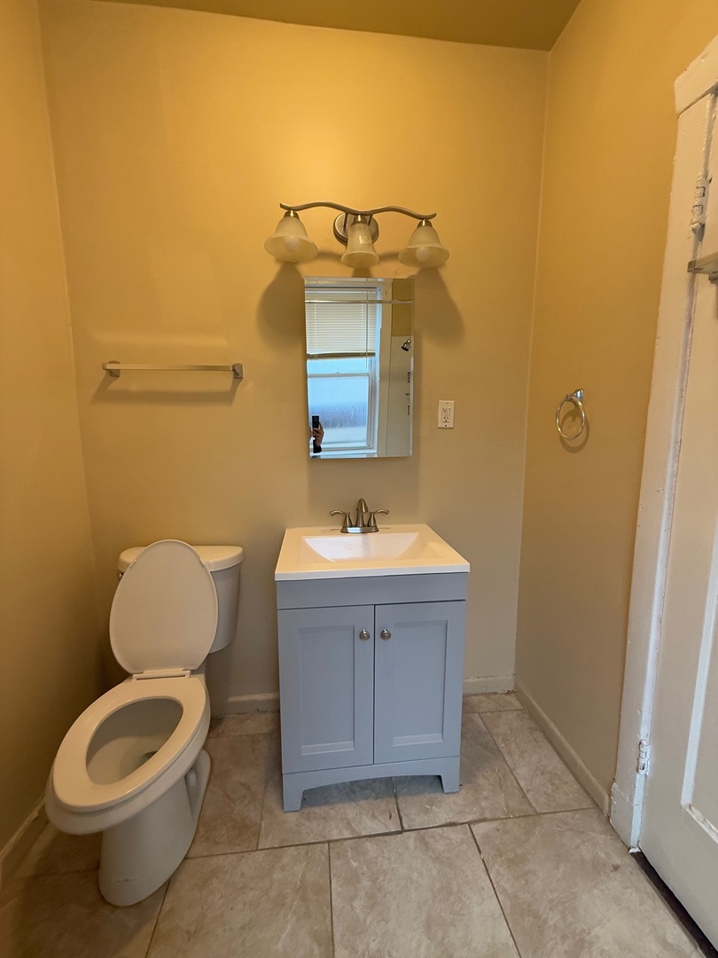 715 West 57th Street, Unit 2 Chicago, IL 60621 - Photo 12 of 12 a bathroom with a sink a toilet and mirror