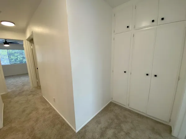 an empty room with a window