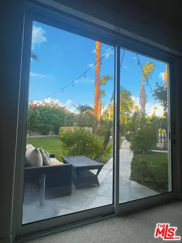 a view of a balcony door